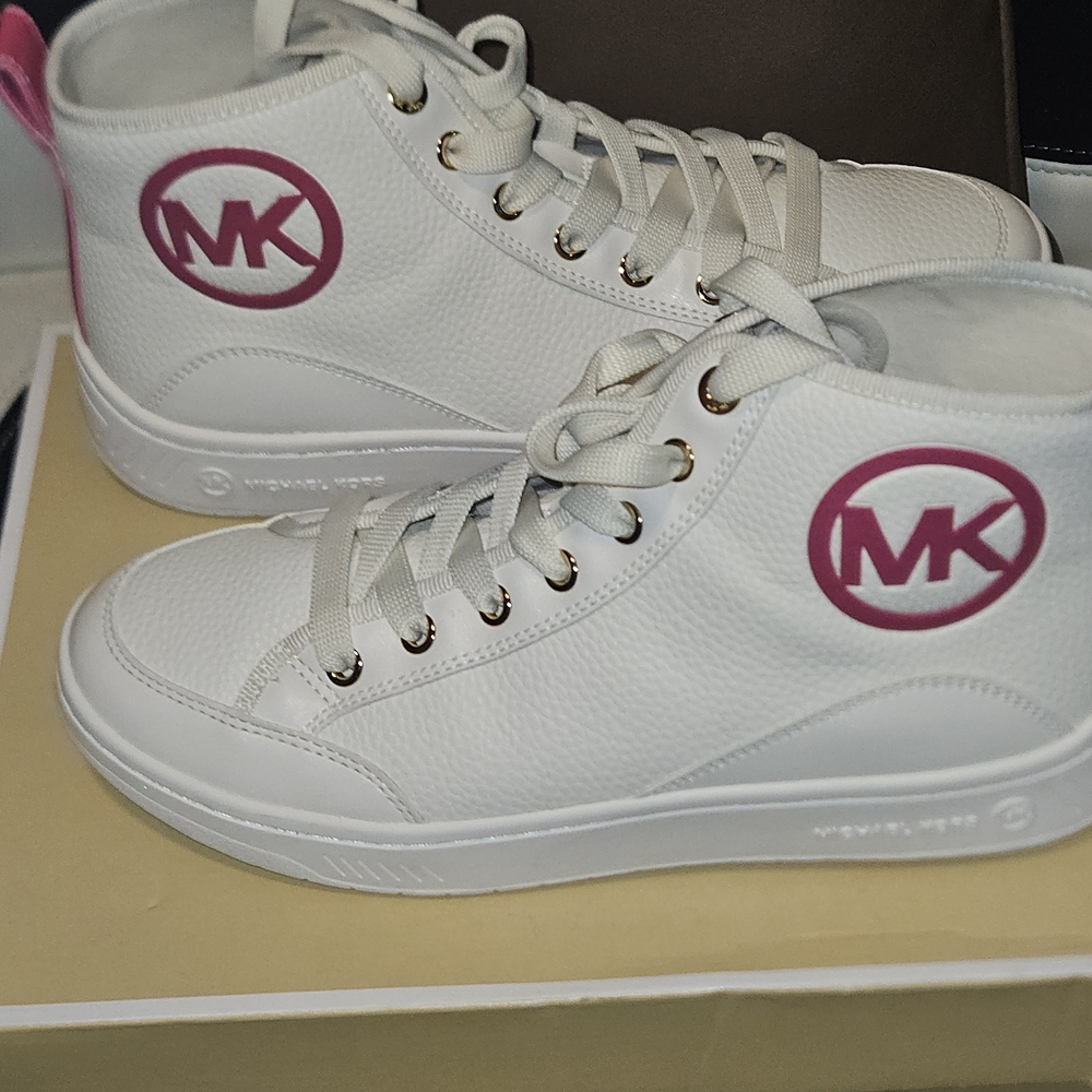 Michael Kors White and Pink Athletic Shoes